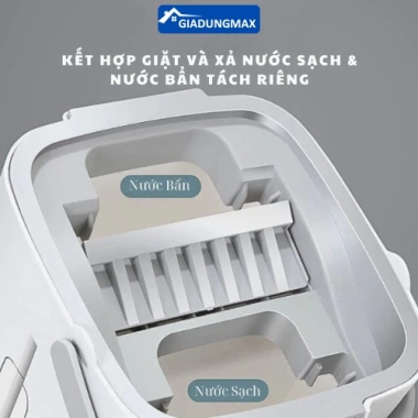 Bộ cây lau nhà thông minh tự vắt, thùng xoay 360, kèm bông lau hút sạch, nút xả tiện lợi giảm giá