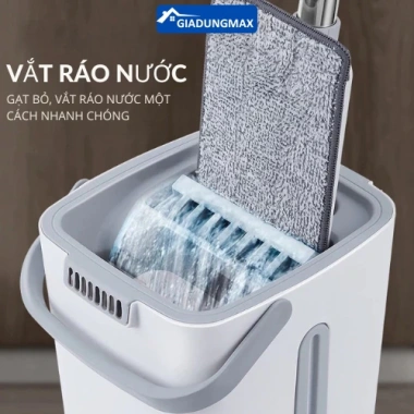 Bộ cây lau nhà thông minh tự vắt, thùng xoay 360, kèm bông lau hút sạch, nút xả tiện lợi giảm giá