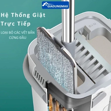 Bộ cây lau nhà thông minh tự vắt, thùng xoay 360, kèm bông lau hút sạch, nút xả tiện lợi giảm giá