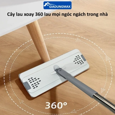 Bộ cây lau nhà thông minh tự vắt, thùng xoay 360, kèm bông lau hút sạch, nút xả tiện lợi giảm giá