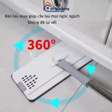 Bộ Cây Lau Nhà Tự Vắt D6 Thông Minh - Cán Dài, Xoay 360 độ, Tách Nước Bẩn, Kèm 2 Bông Lau - Giá ưu đãi 206.080 VND