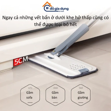 Bộ Cây Lau Nhà Tự Vắt D6 Thông Minh - Cán Dài, Xoay 360 độ, Tách Nước Bẩn, Kèm 2 Bông Lau - Giá ưu đãi 206.080 VND