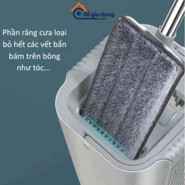 Bộ Cây Lau Nhà Tự Vắt D6 Thông Minh - Cán Dài, Xoay 360 độ, Tách Nước Bẩn, Kèm 2 Bông Lau - Giá ưu đãi 206.080 VND
