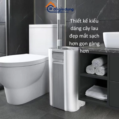 Bộ Cây Lau Nhà Tự Vắt D6 Thông Minh - Cán Dài, Xoay 360 độ, Tách Nước Bẩn, Kèm 2 Bông Lau - Giá ưu đãi 206.080 VND