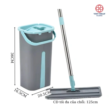 Bộ Cây Lau Nhà Tự Vắt Việt Nhật 9.560 - Chổi Lau 360 độ Đầu Xoay Linh Hoạt 9
