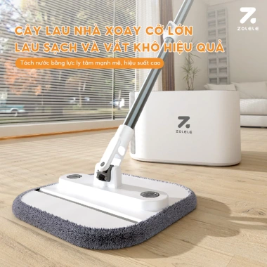 Bộ cây lau nhà ZOLELE 360 độ tự vắt 2 ngăn tách nước bẩn M20 - Lau sạch mọi góc ngách, giá chỉ 439.000đ