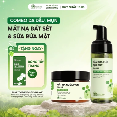 Bộ chăm sóc da 2 bước: Bọt rửa mặt + Mặt nạ đất sét cho mọi loại da - Giá ưu đãi 310.000₫