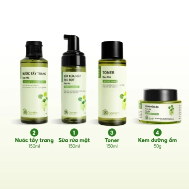 Bộ chăm sóc da dầu mụn rau má chuyên sâu cỏ mềm | giảm mụn, se khít lỗ chân lông, giá ưu đãi 855.000₫