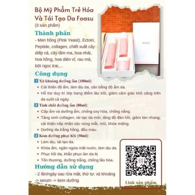 Bộ chăm sóc da Foasu Hamin Hàn Quốc 3 món màu hồng - Giá ưu đãi 488.000₫