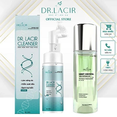 Bộ Chăm Sóc Da Mặt Dr.Lacir DR102 Sữa Rửa Mặt Kiềm Dầu + Toner Bạc Hà Dưỡng Ẩm Giảm Giá