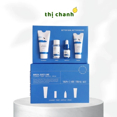 Bộ chăm sóc da mini dưỡng ẩm ROUND LAB Birch Juice Trial Kit giảm giá 401.000