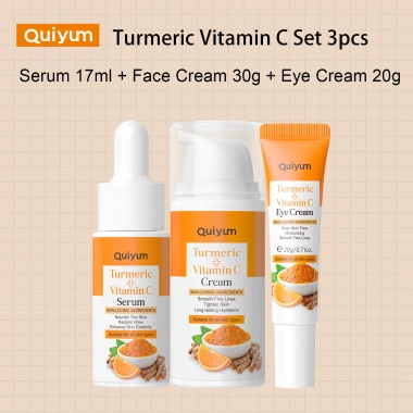 Bộ chăm sóc da nghệ & Vitamin C QUIYUM 4 món - Sữa rửa mặt, Serum, Kem mắt, Kem mặt, giảm nếp nhăn, sáng da - 121k 10 Bộ chăm sóc da nghệ & Vitamin C QUIYUM 4 món - Sữa rửa mặt, Serum, Kem mắt, Kem mặt, giảm nếp nhăn, sáng da - 121k 10