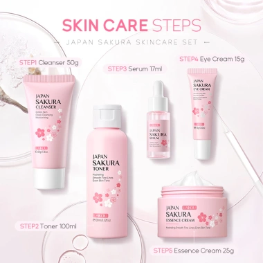 Bộ chăm sóc da Sakura Nhật Bản 5+4 – Làm trắng, giảm nếp nhăn, Fade Spots