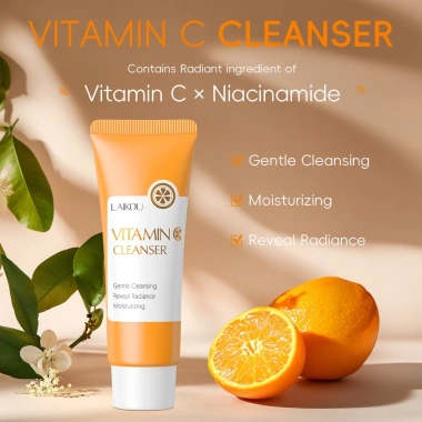 Bộ chăm sóc da Vitamin C LAIRKOU: Sữa rửa mặt, Kem dưỡng, Serum, Tẩy tế bào chết - Chống xỉn màu, Giá 262.900₫