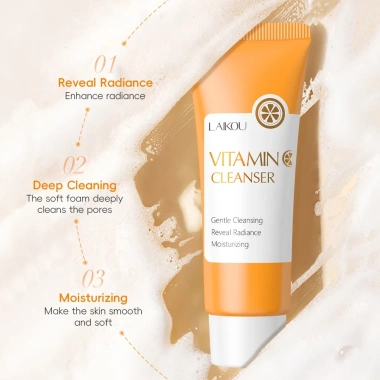 Bộ chăm sóc da Vitamin C LAIRKOU: Sữa rửa mặt, Kem dưỡng, Serum, Tẩy tế bào chết - Chống xỉn màu, Giá 262.900₫