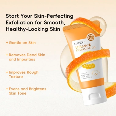 Bộ chăm sóc da Vitamin C LAIRKOU: Sữa rửa mặt, Kem dưỡng, Serum, Tẩy tế bào chết - Chống xỉn màu, Giá 262.900₫