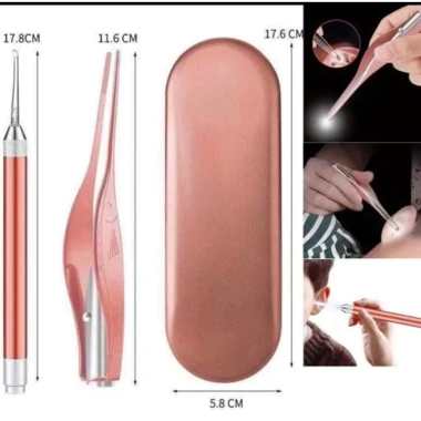 Bộ chăm sóc tai bé - Dụng cụ lấy rây, ngoáy tai có đèn, giảm giá 21% chỉ 78.900₫