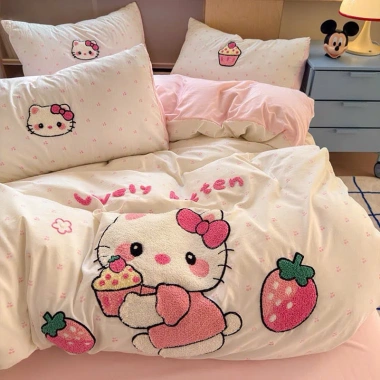 Bộ chăn ga gối cotton Đũi Hàn thêu nổi trendy, thoáng mát mềm mịn - Moon Decor (4 món) Giá ưu đãi 449.998₫ 2