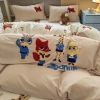 Bộ chăn ga gối cotton Đũi Hàn thêu nổi trendy, thoáng mát mềm mịn - Moon Decor (4 món) Giá ưu đãi 449.998₫ 4