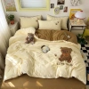 Bộ chăn ga gối cotton Đũi Hàn thêu nổi trendy, thoáng mát mềm mịn - Moon Decor (4 món) Giá ưu đãi 449.998₫ 5
