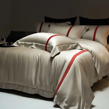 Bộ chăn ga gối Tencel 100% sọc tương phản - Mẫu mới hiện đại, mềm mịn mát, chỉ 2.1 triệu
