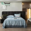 Bộ chăn ga gối Tencel 100s viền tương phản - Mềm mịn, mát, mẫu mới hiện đại, giảm giá 3tr 5