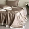 Bộ chăn ga gối Tencel 100s viền tương phản - Mềm mịn, mát, mẫu mới hiện đại, giảm giá 3tr 8