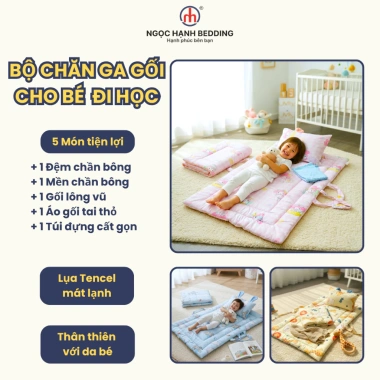 Bộ chăn ga lụa Tencel cho bé đi học - Mềm mịn, thoáng mát, giá chỉ 550k | Ngọc Hạnh Bedding Bộ chăn ga lụa Tencel cho bé đi học - Mềm mịn, thoáng mát, giá chỉ 550k | Ngọc Hạnh Bedding