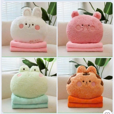 Bộ chăn gối đa năng hình thú lông cừu 3 trong 1 – Gối kèm chăn cho bé đi học & văn phòng – 109k