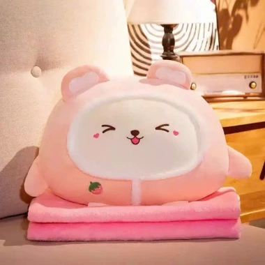 Bộ chăn gối văn phòng gối ủ tay ấm kèm chăn nghỉ trưa, phù hợp bé đi học, để xe ôtô – chỉ 150.000₫ 4