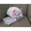 Bộ chăn gối văn phòng hình heo mắt híp - Giá lẻ 69.000₫, mềm mại, thấm hút tốt