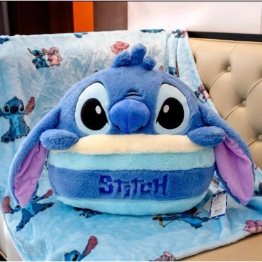Bộ chăn gối văn phòng hình thú 2 trong 1 gấu bông bánh kem giá ưu đãi 169k đi học 2