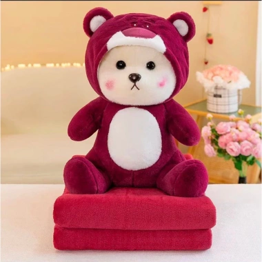 Bộ chăn gối văn phòng hình thú, chăn gấu bông, mền kèm gối bé học du lịch 115.000 VND 8