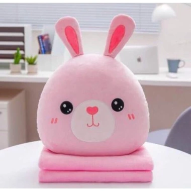 Bộ chăn gối văn phòng hình thú tròn cún đen mặt trắng, giảm giá 89.000đ