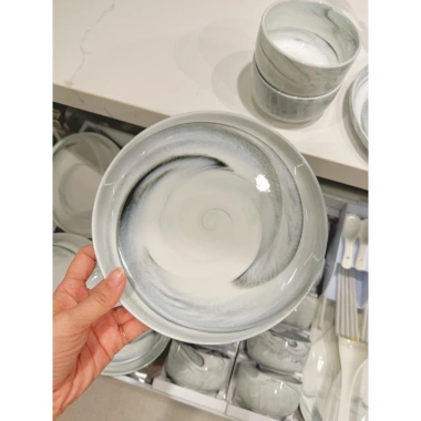 Bộ chén bát gốm sứ cẩm thạch HINATA cao cấp - set ăn cơm chịu lò nướng, giảm 22%