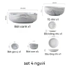 Bộ chén bát gốm sứ cẩm thạch HINATA cao cấp - set ăn cơm chịu lò nướng, giảm 22% 9