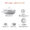 Bộ chén bát gốm sứ cẩm thạch HINATA cao cấp - set ăn cơm chịu lò nướng, giảm 22% 10