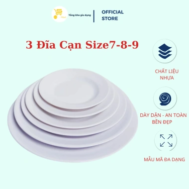 Bộ chén bát nhựa trắng dày dặn, tặng vá canh inox: giảm giá 280k (đã 336k) 2