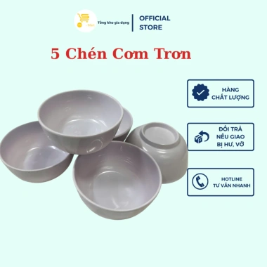Bộ chén bát nhựa trắng dày dặn, tặng vá canh inox: giảm giá 280k (đã 336k) 4