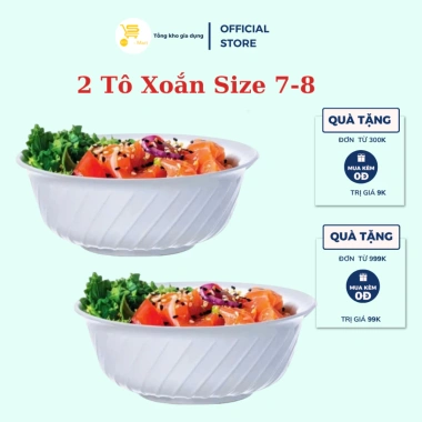 Bộ chén bát nhựa trắng dày dặn, tặng vá canh inox: giảm giá 280k (đã 336k) 5