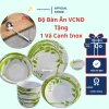 Bộ Chén Bát Nhựa Vĩnh Cơ Ngọc Diệp và 1 Vá Canh Inox - Dày Dặn, Giá Ưu Đãi 346.000đ