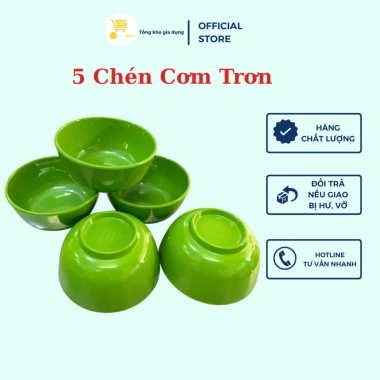 Bộ Chén Bát Nhựa Xanh Lá + Vá Canh Inox Tặng Kèm - Giá 280k Giảm 20%
