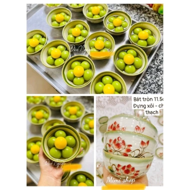 Bộ chén bát thìa gốm sứ cổ họa tiết hoa sen - Giá chỉ 25.500 VNĐ, giảm mạnh