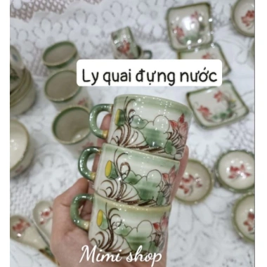 Bộ chén bát thìa gốm sứ cổ họa tiết hoa sen - Giá chỉ 25.500 VNĐ, giảm mạnh