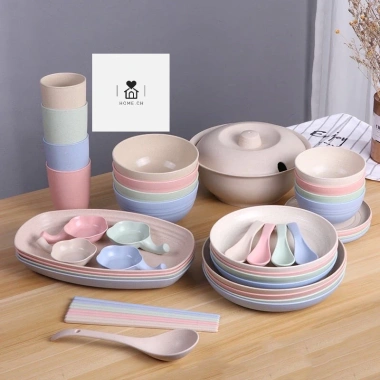 Bộ Chén Dĩa Bát Lúa Mạch Màu Sắc Tươi Mới - An Toàn Cho Bé Ăn Dặm 5.000₫ Home.CH