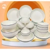 Bộ chén đĩa bát sứ hoa văn trắng viền cao cấp loại 1 - Giá ưu đãi 300k 4