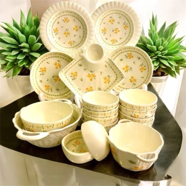 Bộ chén đĩa hoa văn Hoa Cúc Vàng gốm sứ cao cấp 20 món (2 tô) chỉ 200.000 VND 8 Bộ chén đĩa hoa văn Hoa Cúc Vàng gốm sứ cao cấp 20 món (2 tô) chỉ 200.000 VND 8