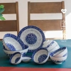 Bộ chén dĩa sứ men xanh lam cổ truyền Á Đông - Set bát đĩa hoa xanh mâm cúng, giảm 21%