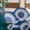 Bộ chén dĩa sứ men xanh lam cổ truyền Á Đông - Set bát đĩa hoa xanh mâm cúng, giảm 21% 2