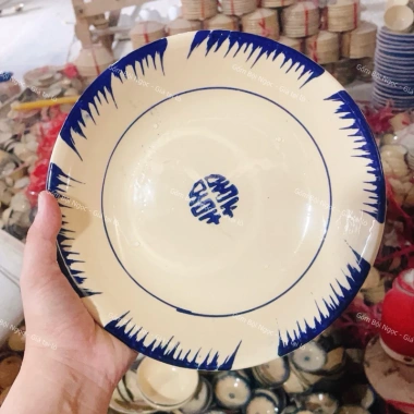 Bộ Chén Dĩa Tô Phết Xanh Nam Bộ 5 Người - Gốm Lái Thiêu, Gốm Xưa, Giá 291.000₫